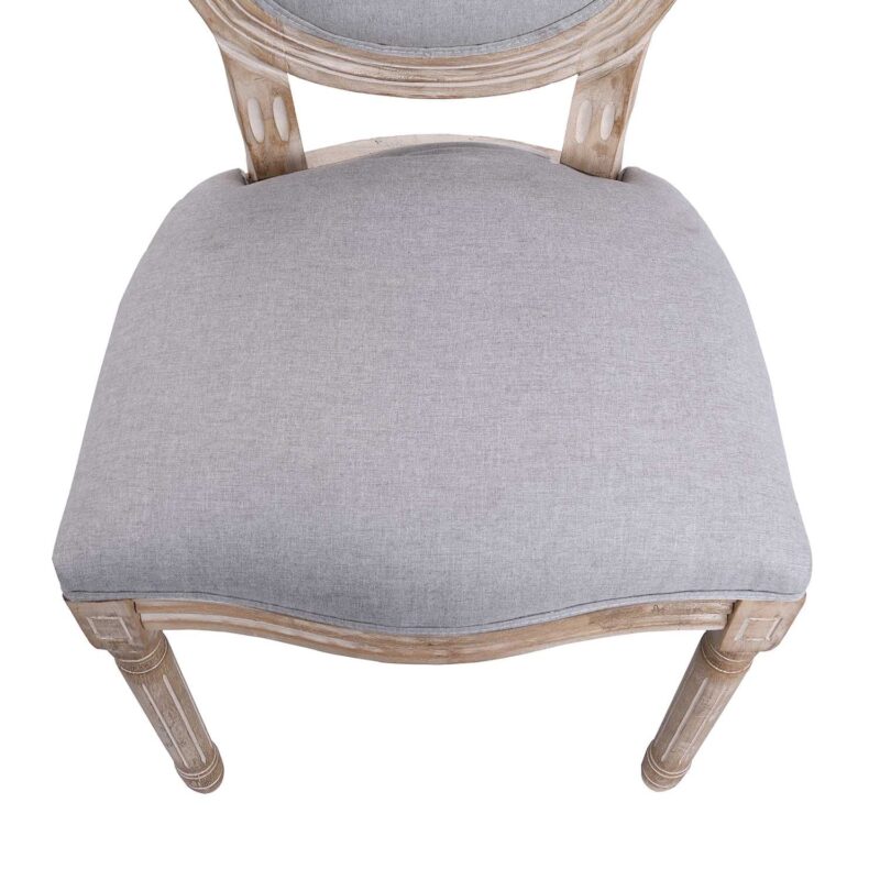 Lainston Set of 2 Classic Limewashed Wooden Dining Chairs, Grey - Image 9
