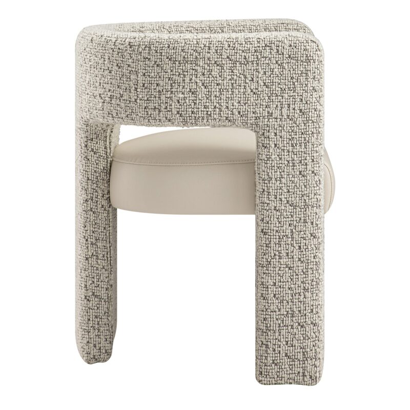 Greenwich Taupe Boucle and Beige Faux Leather Seat Dining Chair - Image 5