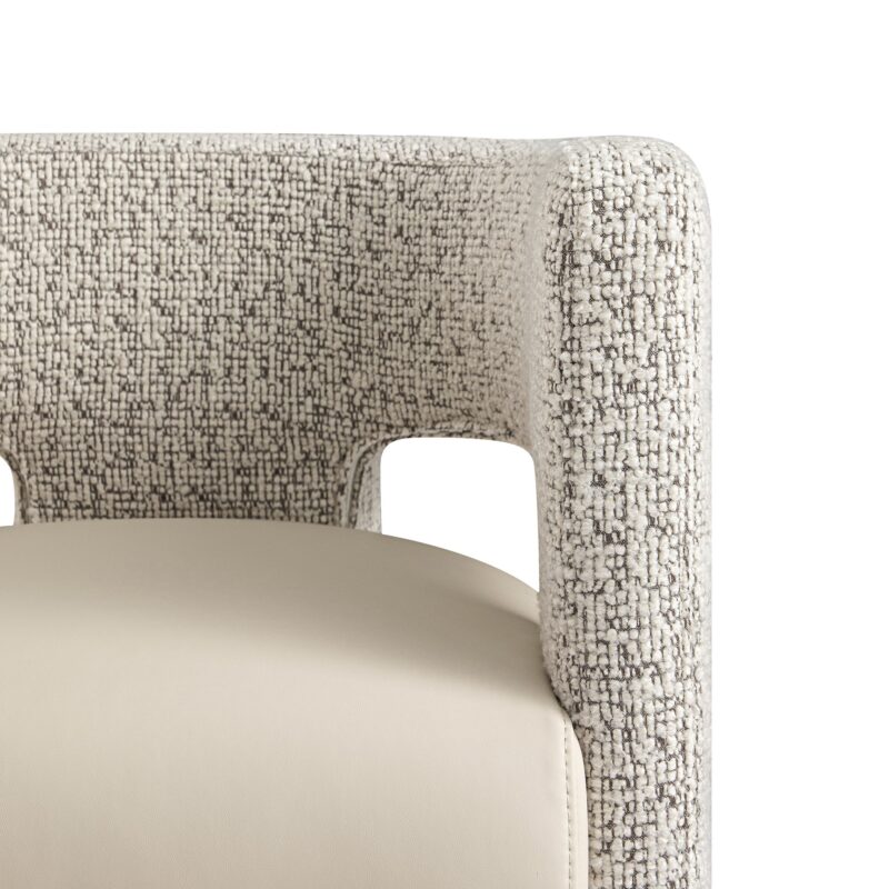 Greenwich Taupe Boucle and Beige Faux Leather Seat Dining Chair - Image 8