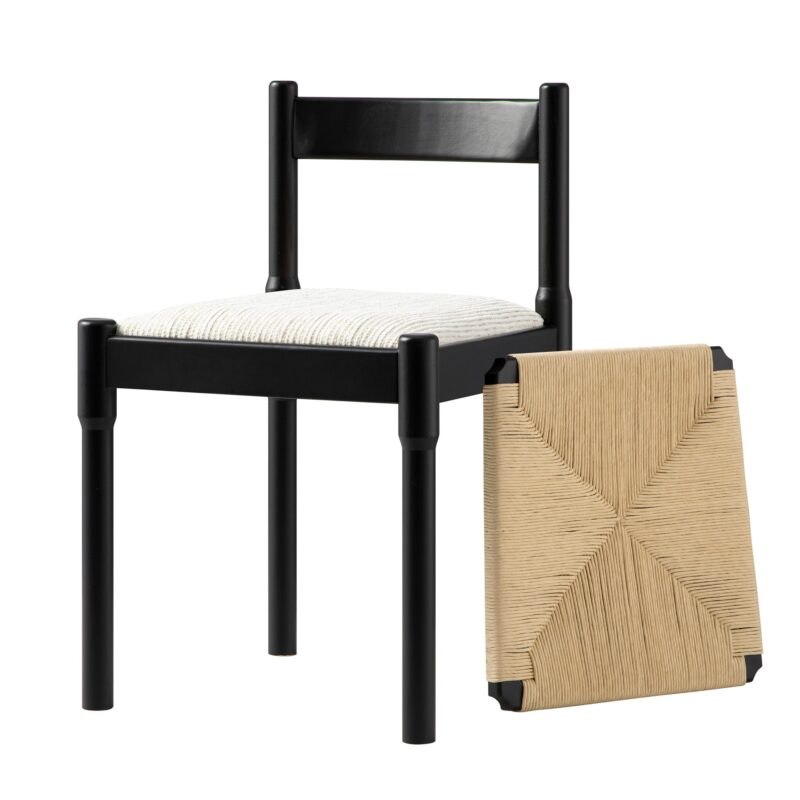 Minley 2-in-1 Dining Chair, Black Matte - Image 4