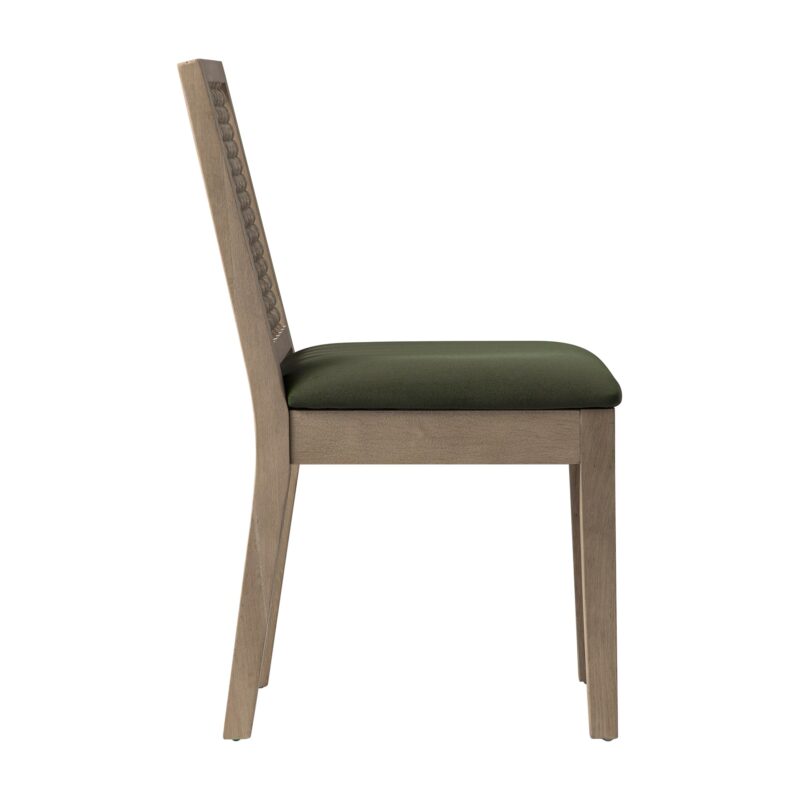 Hemingford Set of 2 Moss Green Velvet Bobbin Spindle Washed Oak Dining Chairs - Image 10