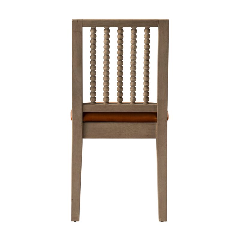 Hemingford Set of 2 Rust Velvet Bobbin Spindle Washed Oak Dining Chairs - Image 8