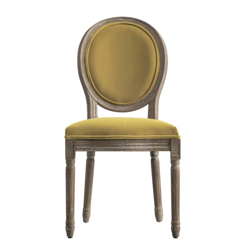 Lainston Set of 2 Classic Weathered Oak Dining Chairs, Fudge Velvet - Image 2
