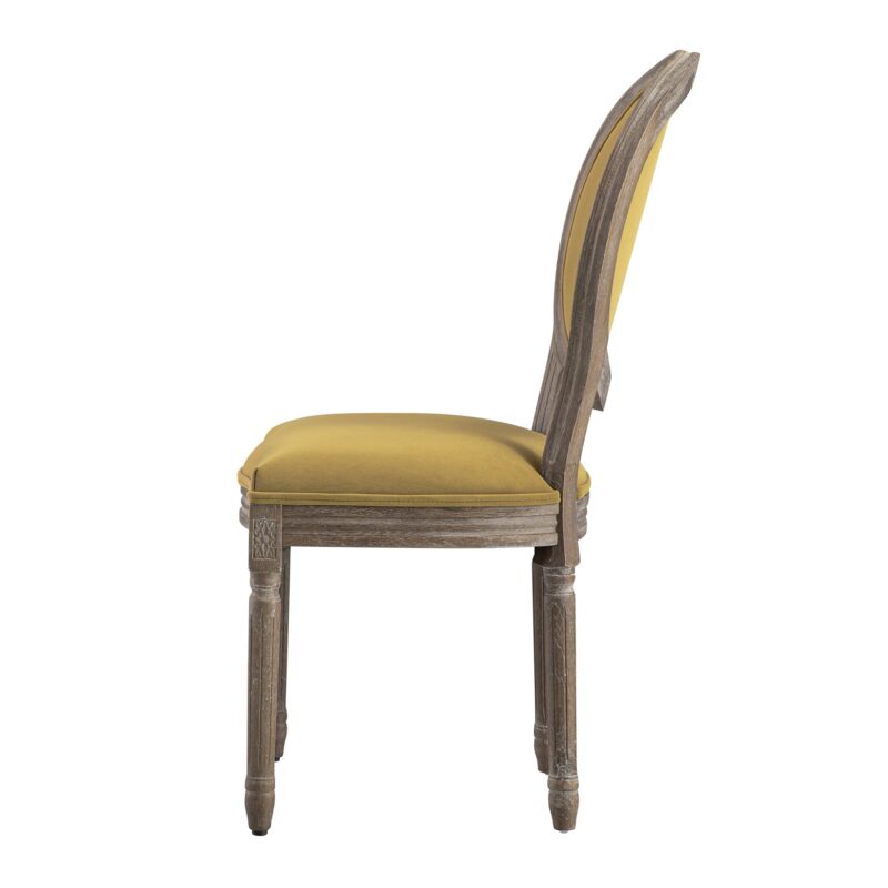 Lainston Set of 2 Classic Weathered Oak Dining Chairs, Fudge Velvet - Image 5