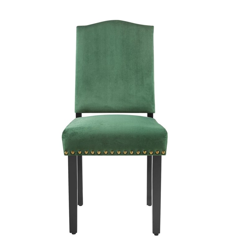 Draycott Set of 2 Pine Green Velvet Dining Chairs - Image 5