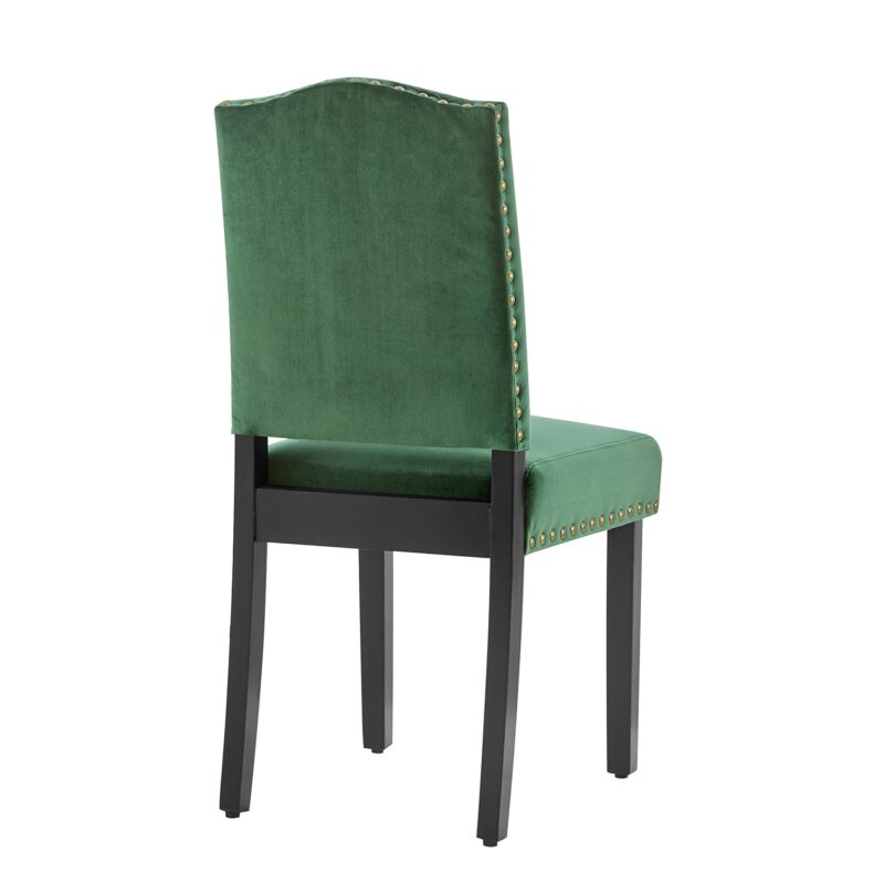 Draycott Set of 2 Pine Green Velvet Dining Chairs - Image 7
