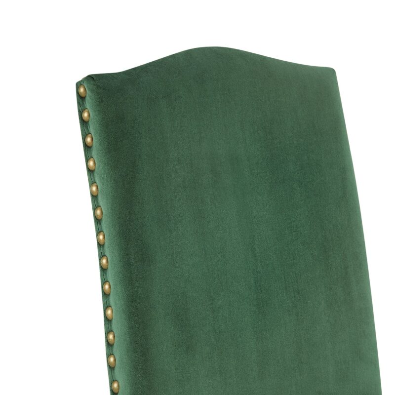 Draycott Set of 2 Pine Green Velvet Dining Chairs - Image 8