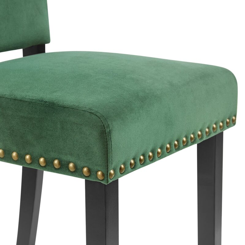 Draycott Set of 2 Pine Green Velvet Dining Chairs - Image 9