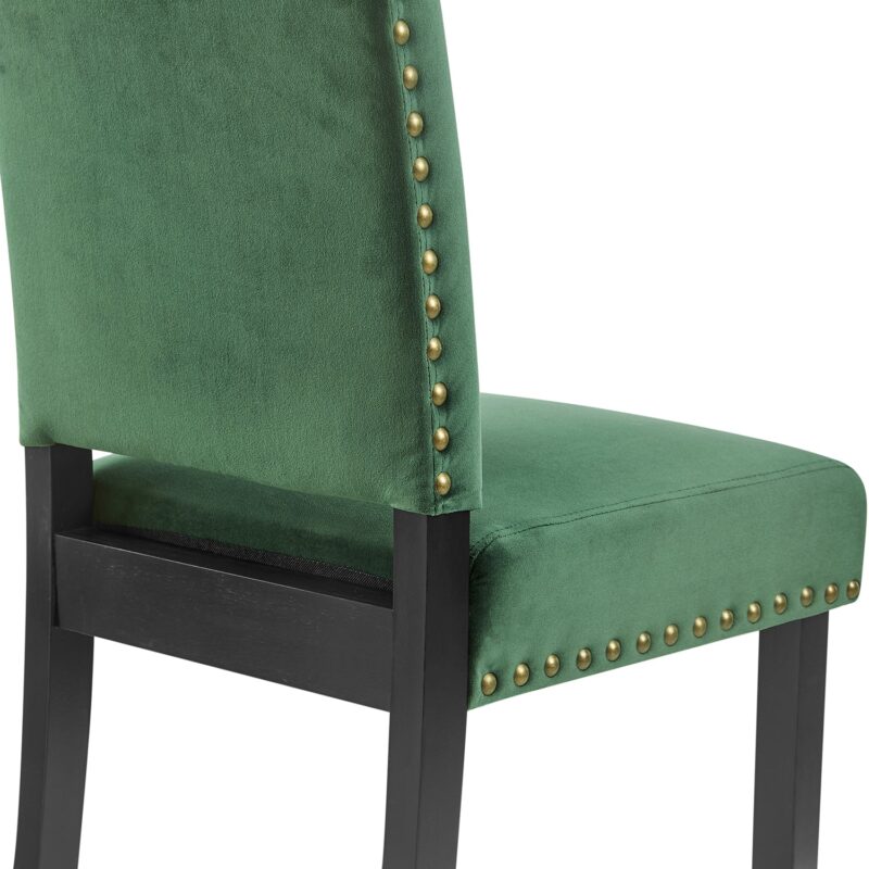 Draycott Set of 2 Pine Green Velvet Dining Chairs - Image 10