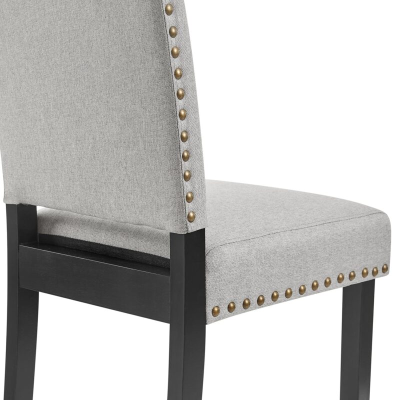 Draycott Set of 2 Grey Fabric Dining Chairs - Image 10