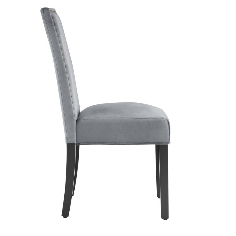 Maidwell Set of 2 Grey Velvet Dining Chairs - Image 6