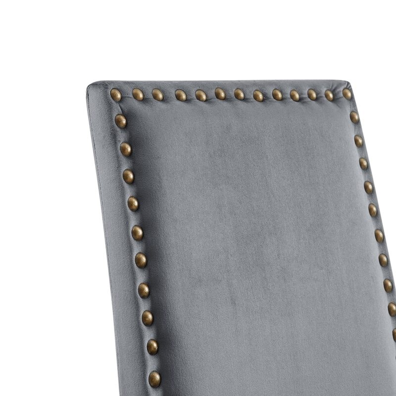 Maidwell Set of 2 Grey Velvet Dining Chairs - Image 8