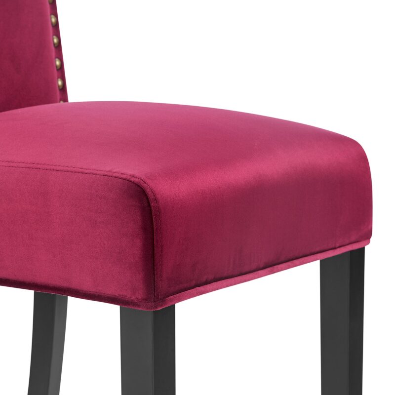 Maidwell Set of 2 Crimson Red Velvet Dining Chairs - Image 9