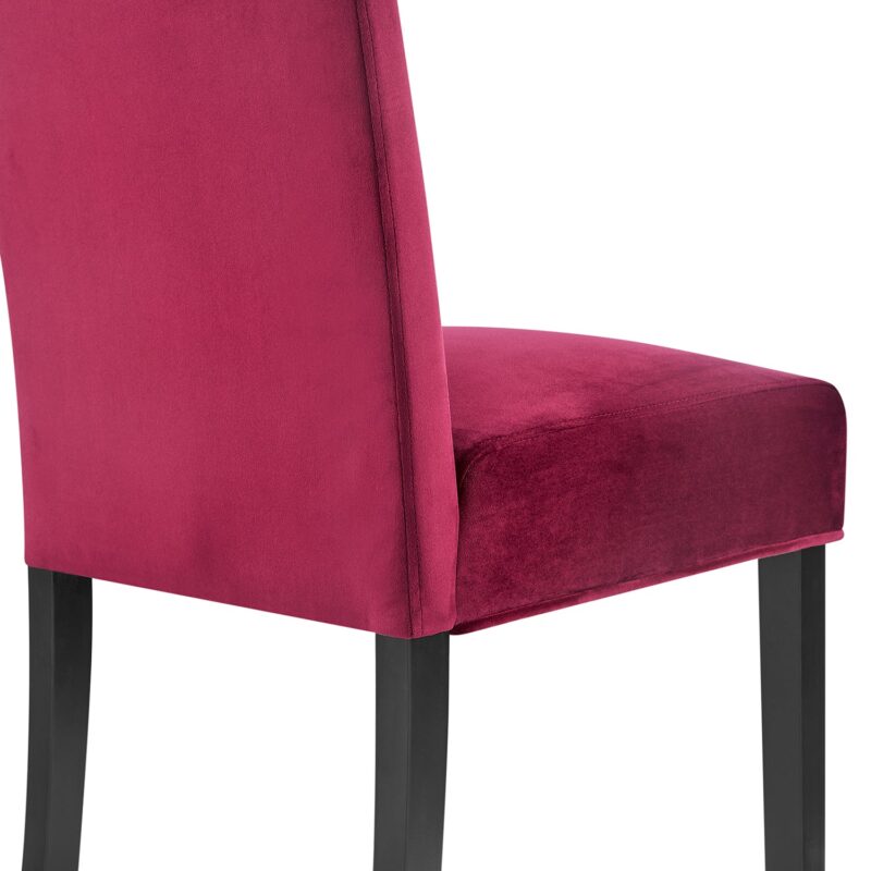 Maidwell Set of 2 Crimson Red Velvet Dining Chairs - Image 10