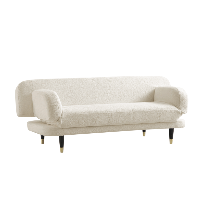 Solna 2-Seater Sofa Bed, Beige Boucle - Image 4