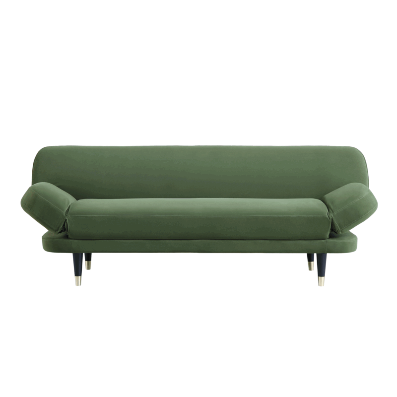 Solna 2-Seater Sofa Bed, Moss Green Velvet - Image 4