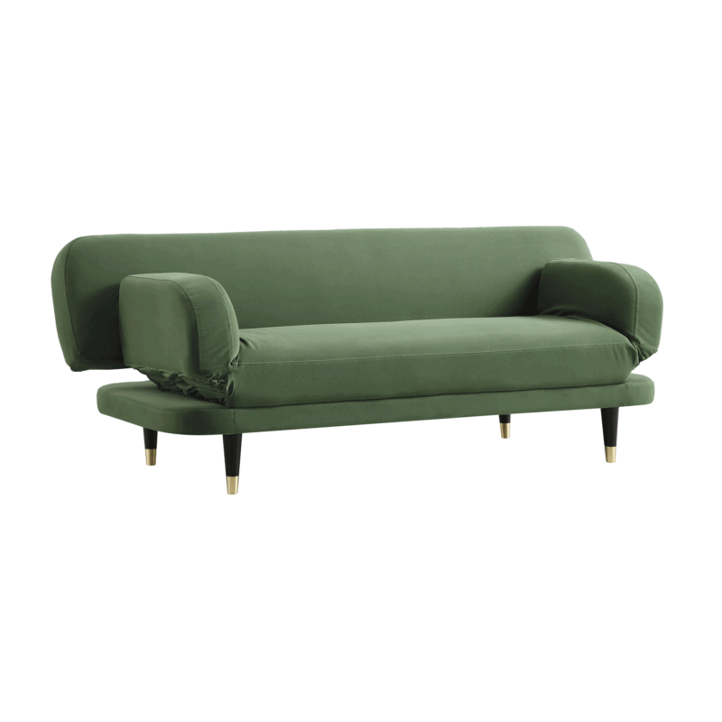 Solna 2-Seater Sofa Bed, Moss Green Velvet - Image 5