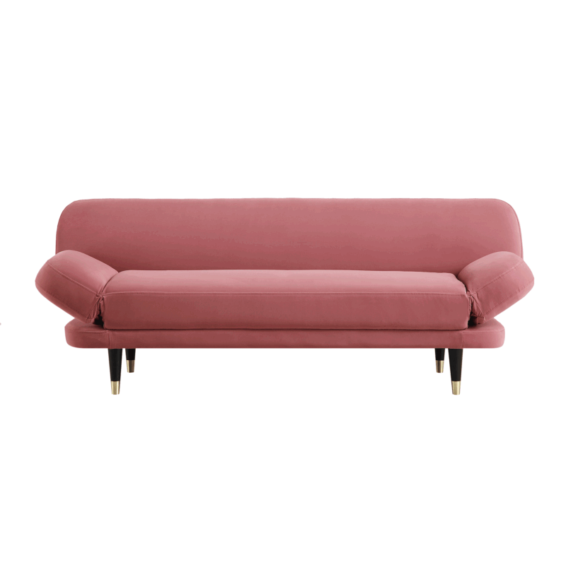 Solna 2-Seater Sofa Bed, Dusty Rose Velvet - Image 4