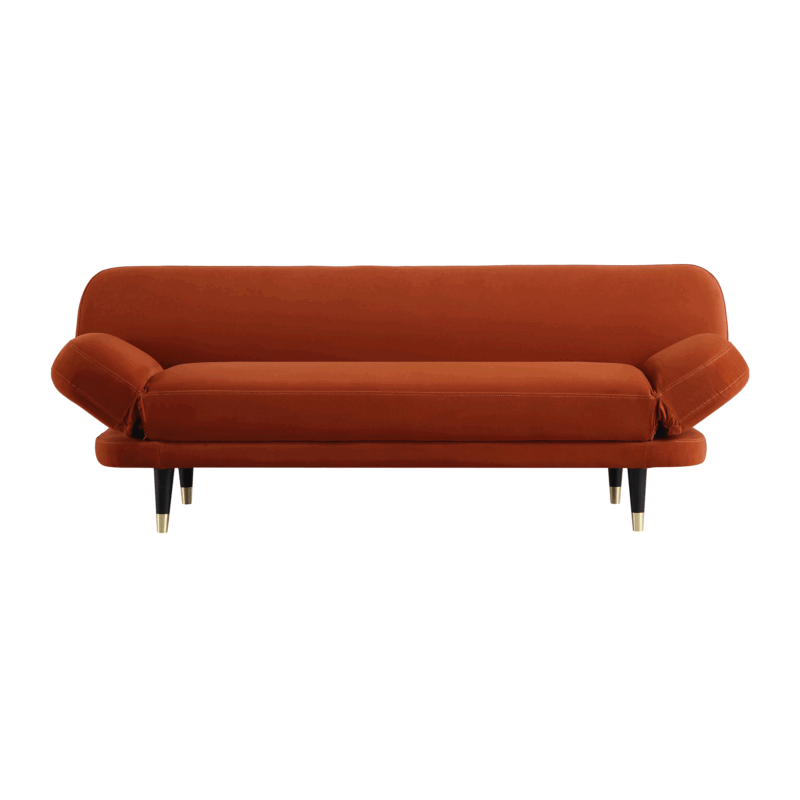 Solna 2-Seater Sofa Bed, Rust Velvet - Image 4