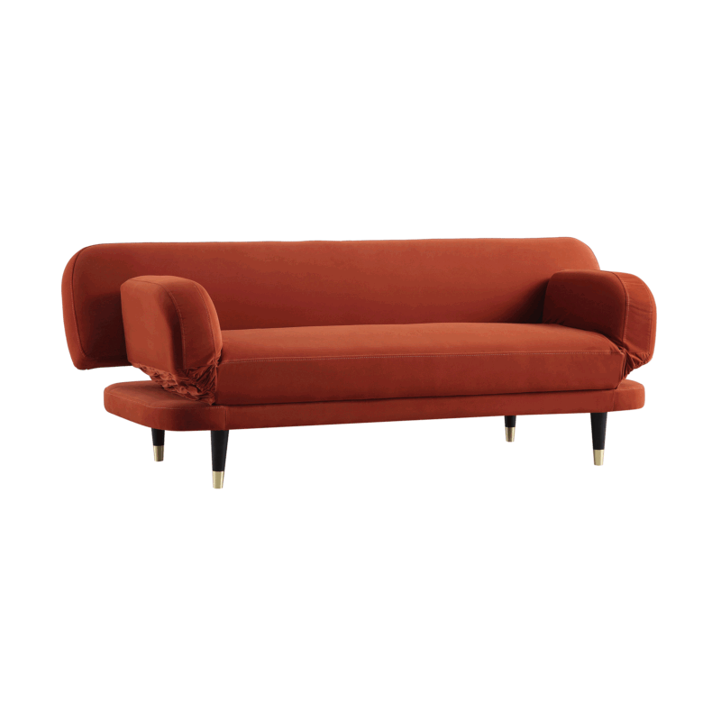 Solna 2-Seater Sofa Bed, Rust Velvet - Image 5