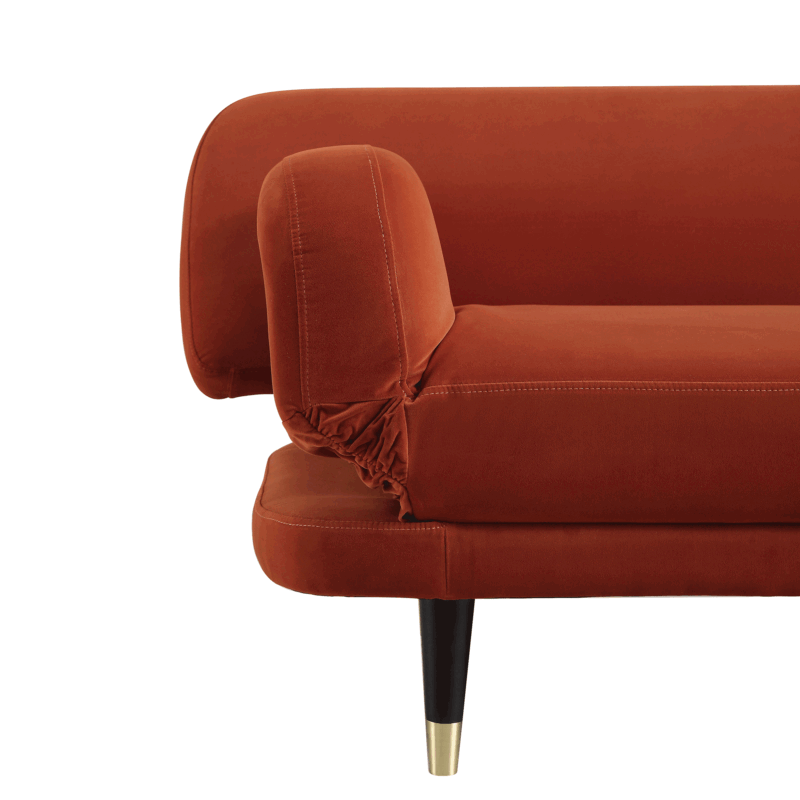 Solna 2-Seater Sofa Bed, Rust Velvet - Image 6