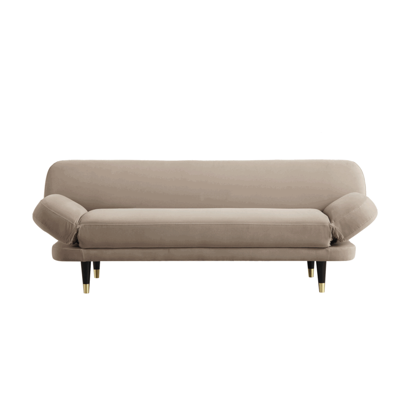 Solna 2-Seater Sofa Bed, Mink Velvet - Image 4