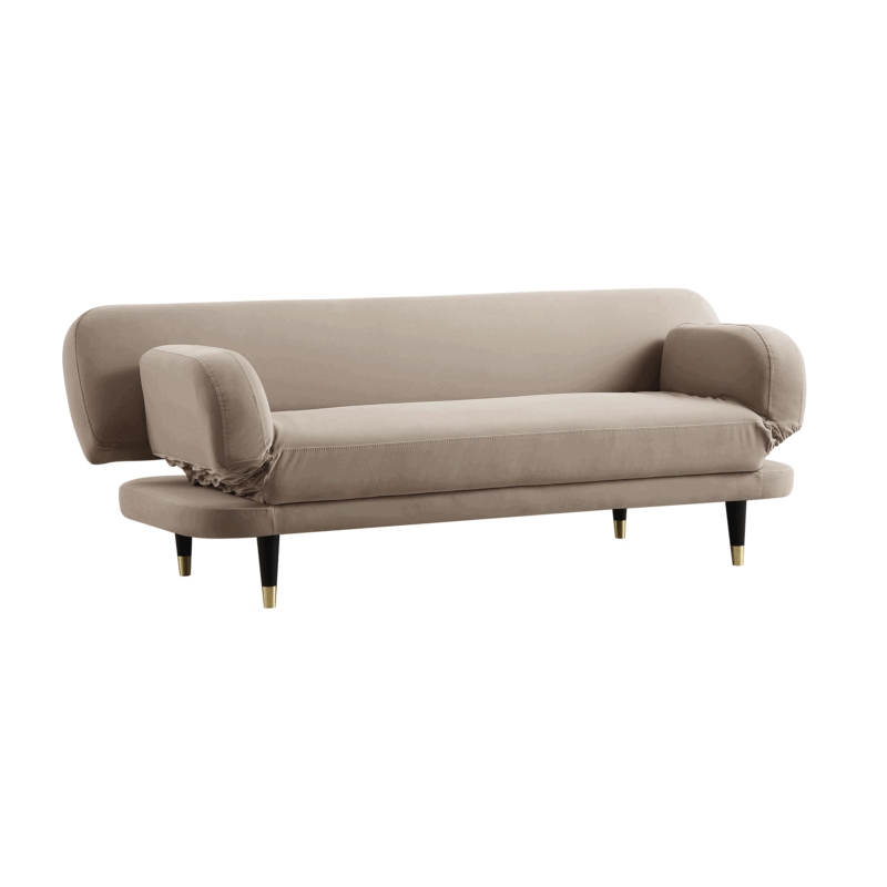 Solna 2-Seater Sofa Bed, Mink Velvet - Image 5