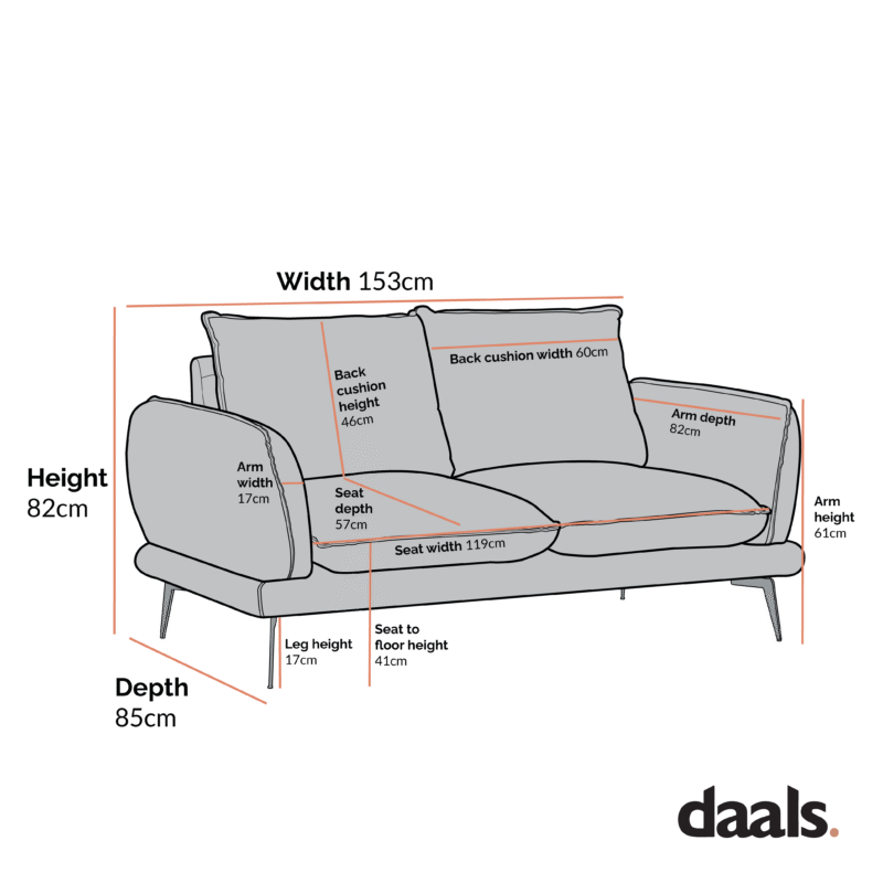 Obriel Grey Marl Fabric Sofa, 2-Seater - Image 6