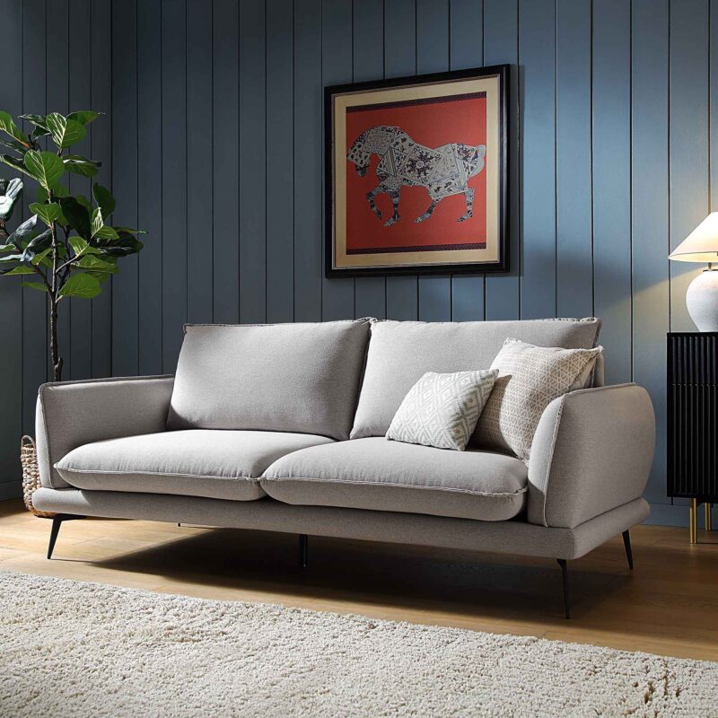Obriel Grey Marl Fabric Sofa, 3-Seater - Image 2