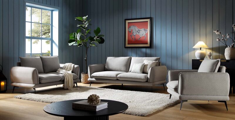 Obriel Grey Marl Fabric Sofa, 2-Seater - Image 3