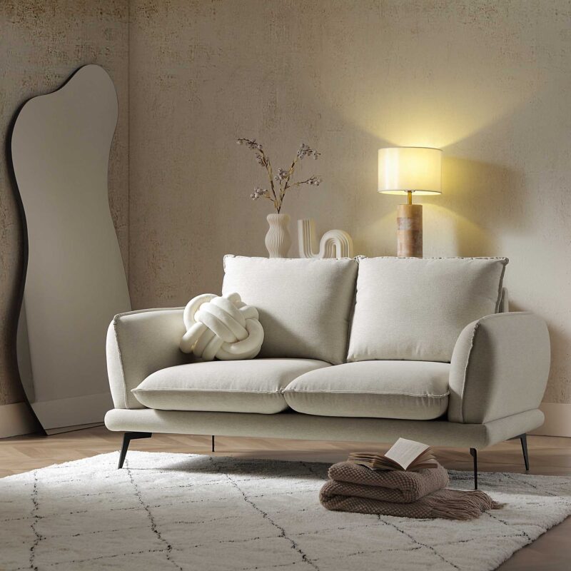 Obriel Oatmeal Fabric Sofa, 2-Seater - Image 2