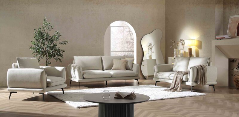 Obriel Oatmeal Fabric Sofa, 2-Seater - Image 3