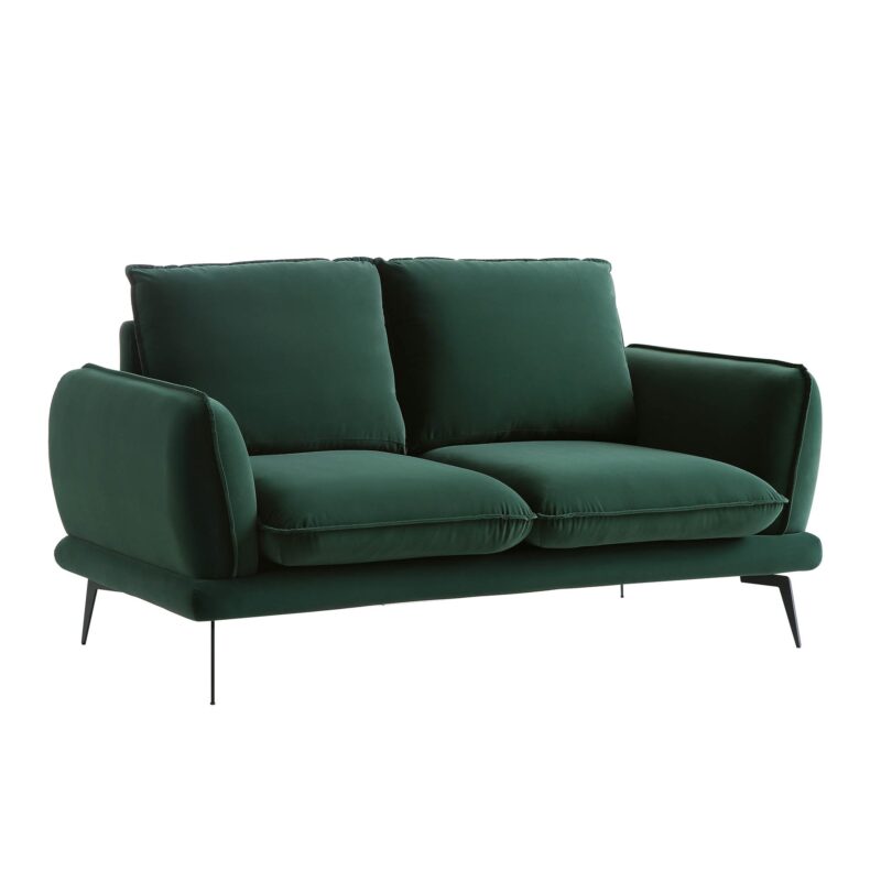 Obriel Forest Green Velvet Sofa, 2-Seater - Image 5