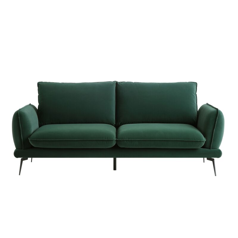 Obriel Forest Green Velvet Sofa, 3-Seater - Image 5
