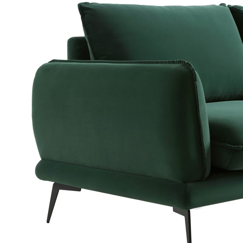 Obriel Forest Green Velvet Sofa, 3-Seater - Image 12