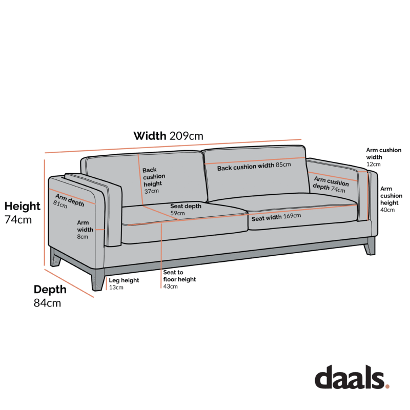 Dipley Champagne Velvet Sofa, 3-Seater - Image 6