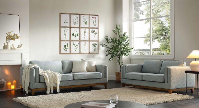 Dipley Sage Fabric Sofa, 2-Seater - Image 3