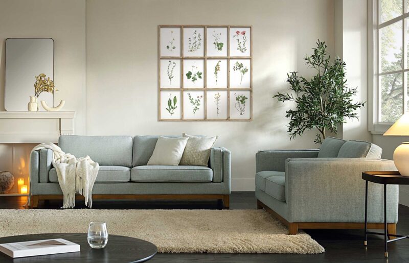 Dipley Sage Fabric Sofa, 3-Seater - Image 3