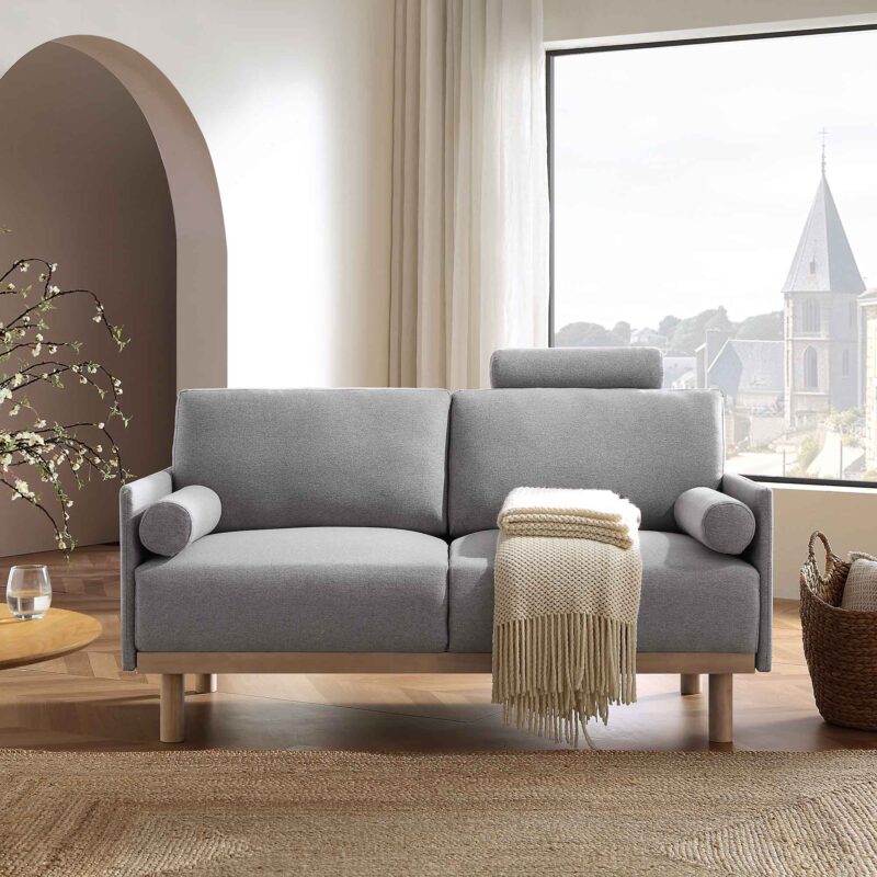 Timber Grey Marl Fabric Sofa, 2-Seater - Image 2