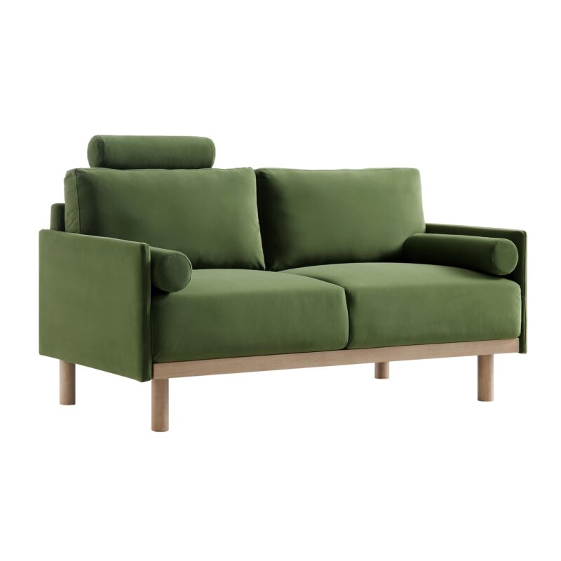 Timber Fern Green Velvet Sofa, 2-Seater - Image 7