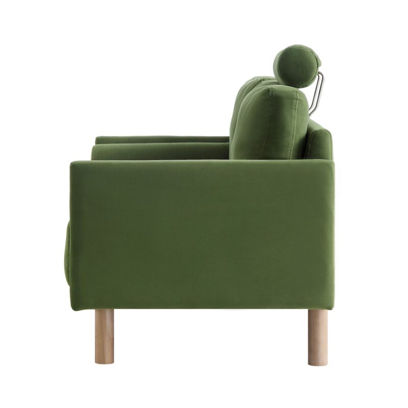 Timber Fern Green Velvet Sofa, 2-Seater - Image 9