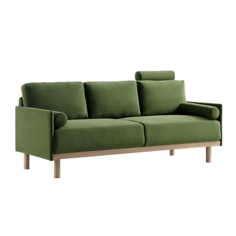 Timber Fern Green Velvet Sofa, 3-Seater - Image 5