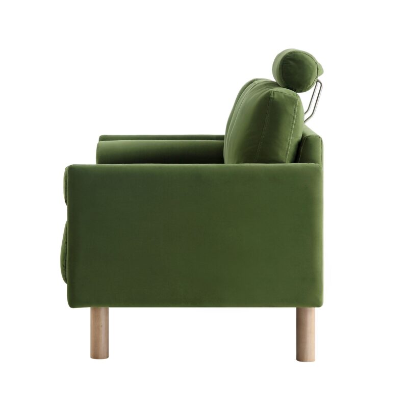 Timber Fern Green Velvet Sofa, 3-Seater - Image 8