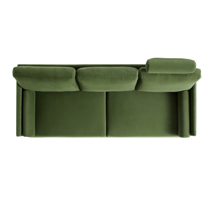 Timber Fern Green Velvet Sofa, 3-Seater - Image 9