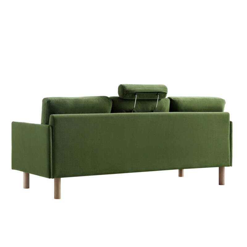 Timber Fern Green Velvet Sofa, 3-Seater - Image 10