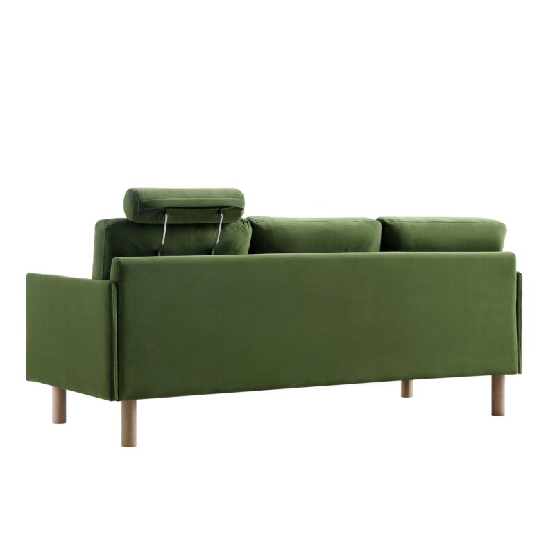 Timber Fern Green Velvet Sofa, 3-Seater - Image 11