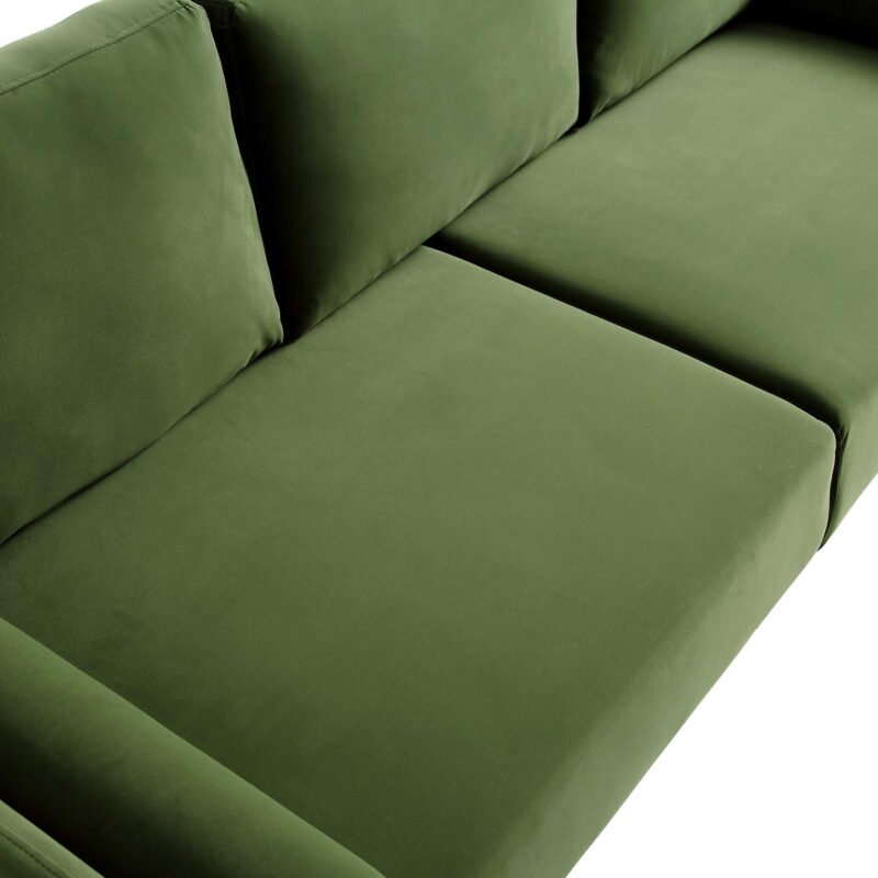 Timber Fern Green Velvet Sofa, 3-Seater - Image 12