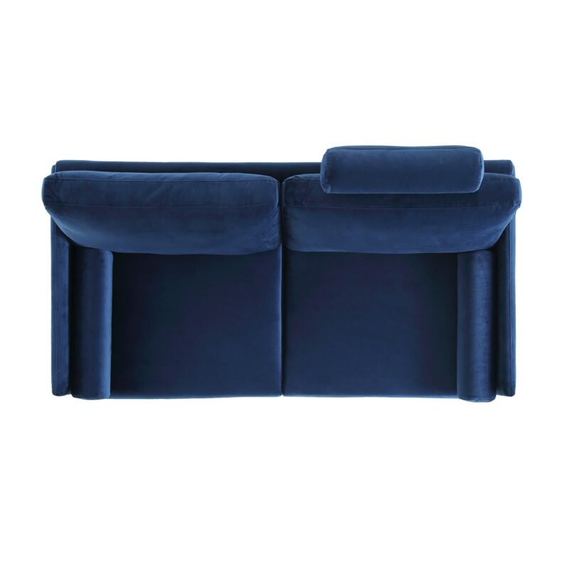 Timber Navy Blue Velvet Sofa, 2-Seater - Image 7