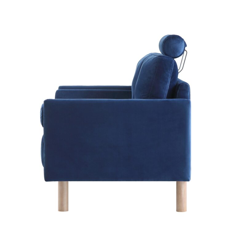 Timber Navy Blue Velvet Sofa, 2-Seater - Image 8