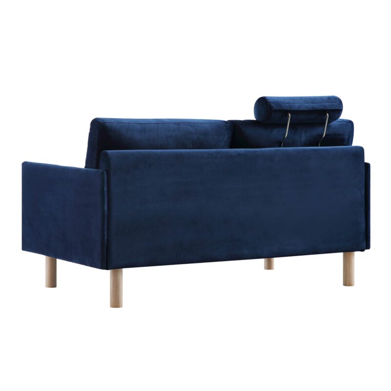 Timber Navy Blue Velvet Sofa, 2-Seater - Image 9